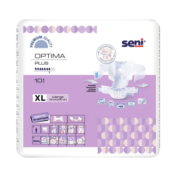 Seni Optima Plus Diaper XL 105-155cm (10 Diapers)