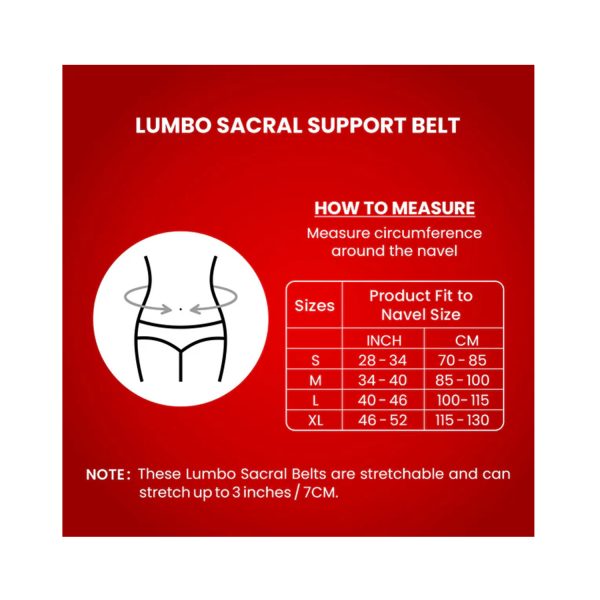 size chart of lumbo sacral Support Belt