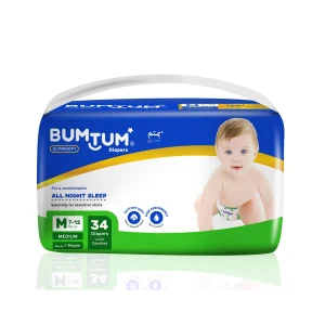 Bumtum Ultrasoft Baby Diaper Tape - Medium (34 Diapers)