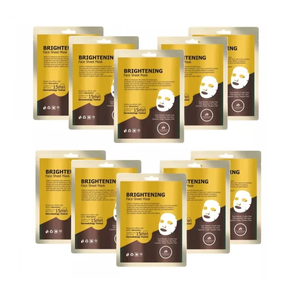 Cosderma Brightening Face Sheet Mask (Pack of 10) Cosderma Brightening Face Sheet Mask (Pack of 10)