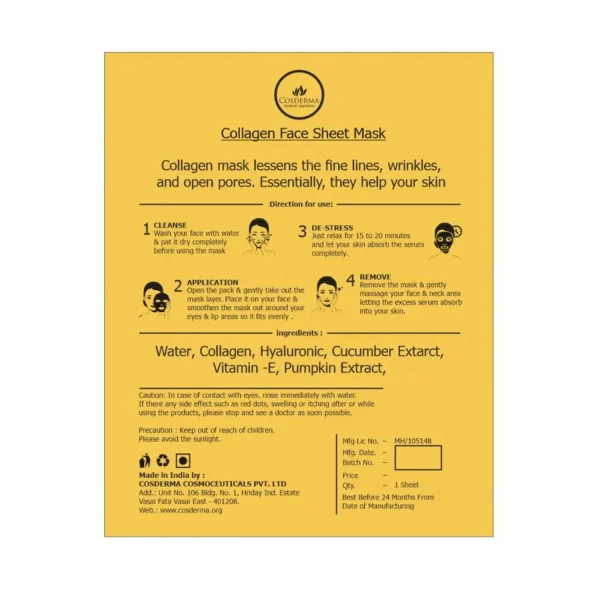 Cosderma Collagen Face Sheet Mask