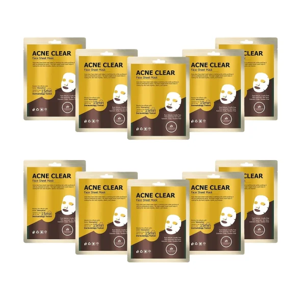 Cosderma Acne Clear Face Sheet Mask (Pack of 10)