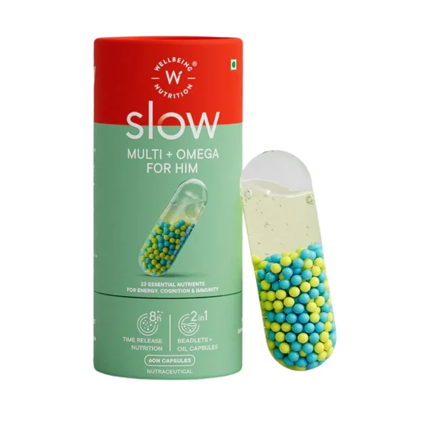 Wellbeing Nutrition Slow Multi + Omega for Him - 60 Capsules Wellbeing Nutrition Slow Multi + Omega for Him - 60 Capsules