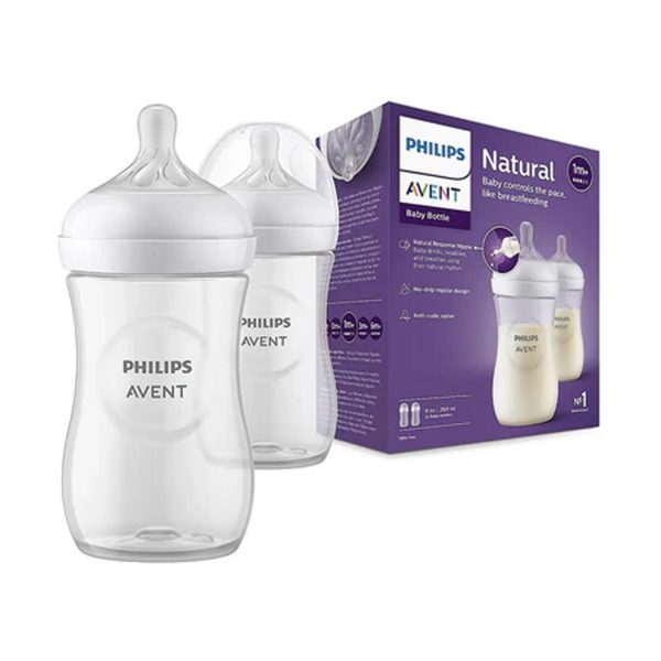 Philips Avent Natural Feeding Bottles With Teat 260 ml (Pack of 2) Philips Avent Natural Feeding Bottles With Teat 260 ml (Pack of 2)
