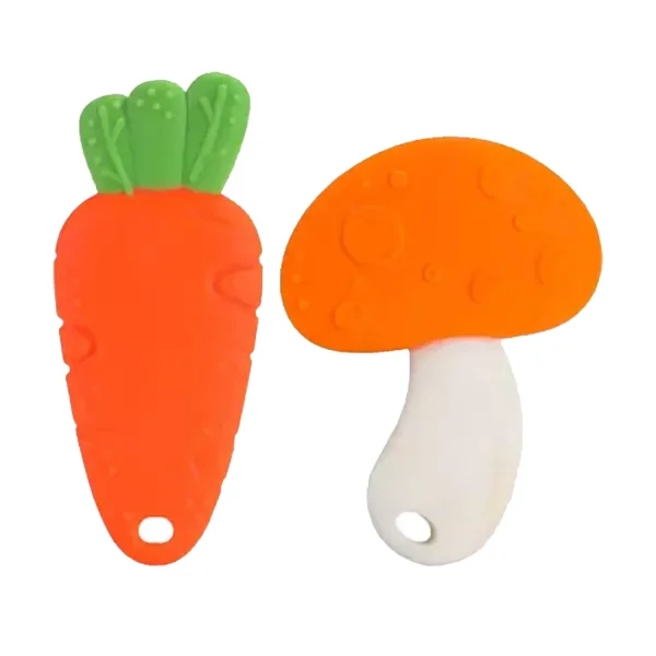 LuvLap Silicone Baby Teether – Carrot and Mushroom LuvLap Silicone Baby Teether – Carrot and Mushroom