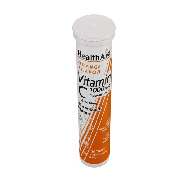 HealthAid Vitamin C with Zinc 1000mg 20 Tablets (Orange Flavor)