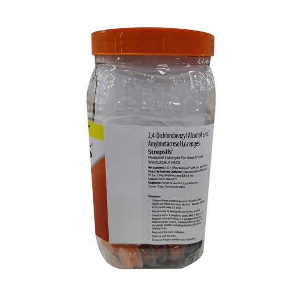 Strepsils Lozenges Orange - 128 Pcs Jar Pack