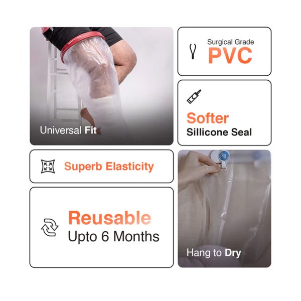 Malu Healthcare Waterproof Cast Protector for Leg (Large)