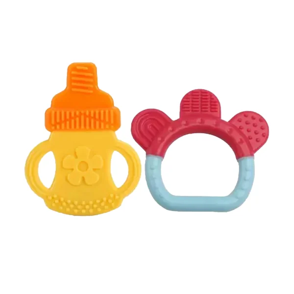 LuvLap Silicone Baby Teether – Bottle & Ring LuvLap Silicone Baby Teether – Bottle & Ring