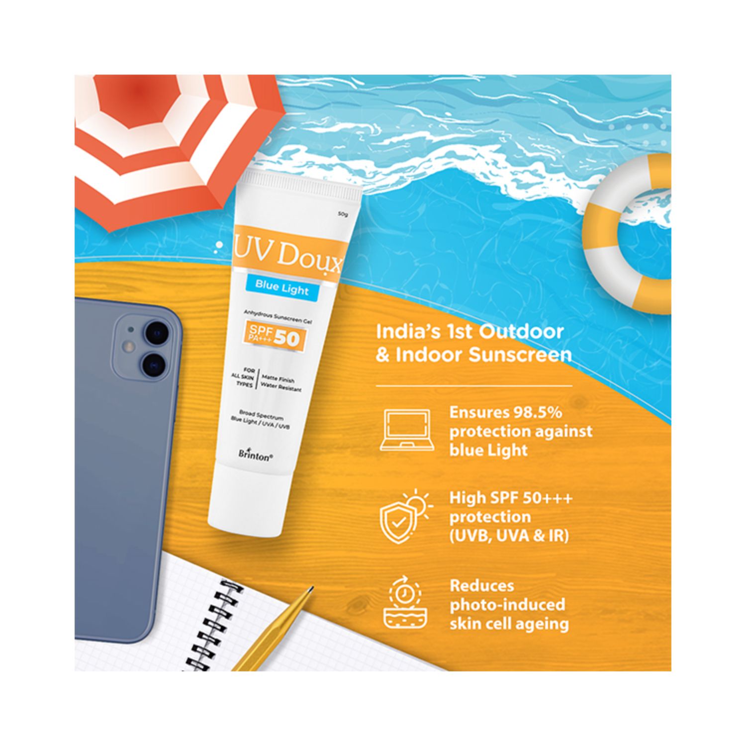 uv doux blue light sunscreen benefits