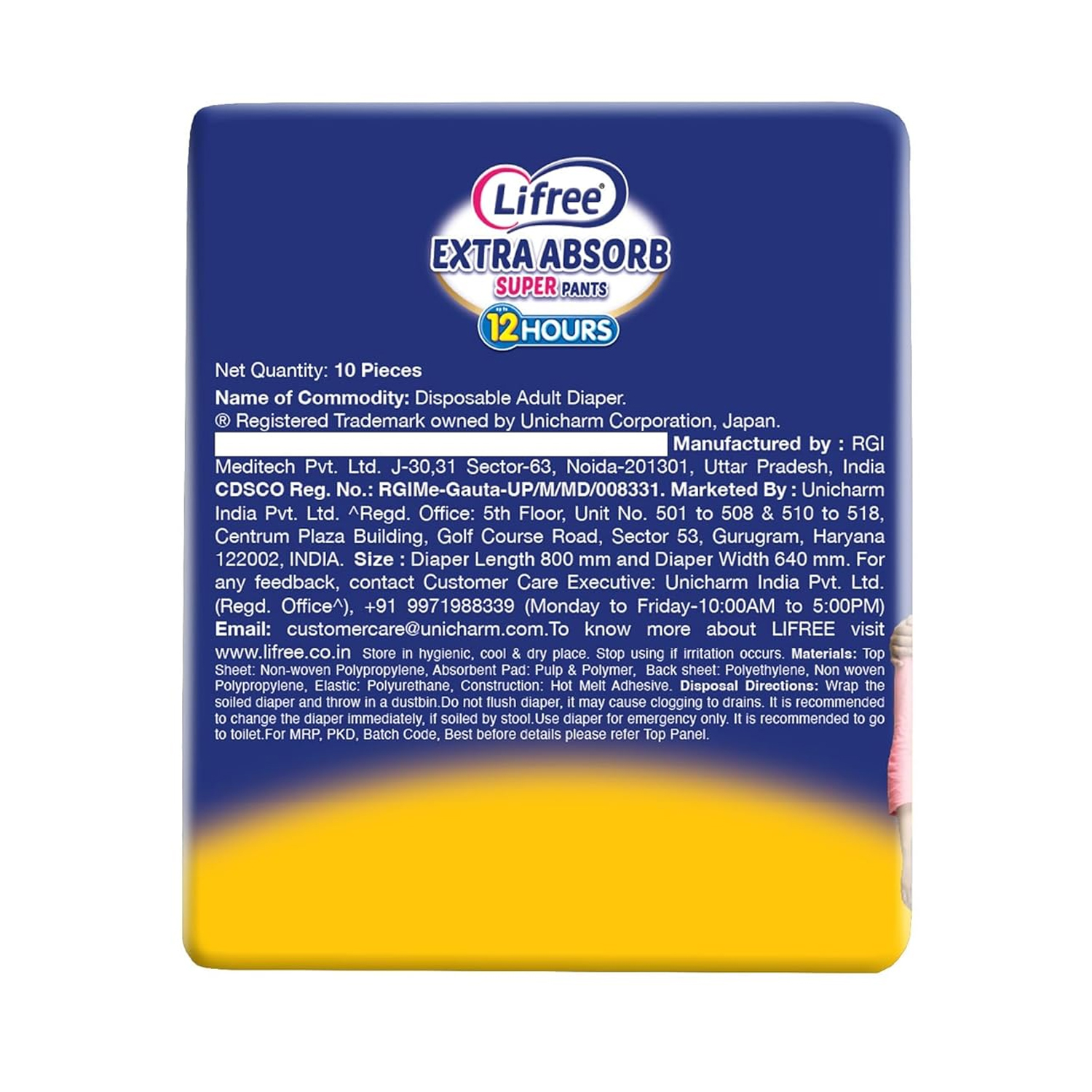Lifree Extra Absrob Super Pants Style Diaper Medium (10 Nos)