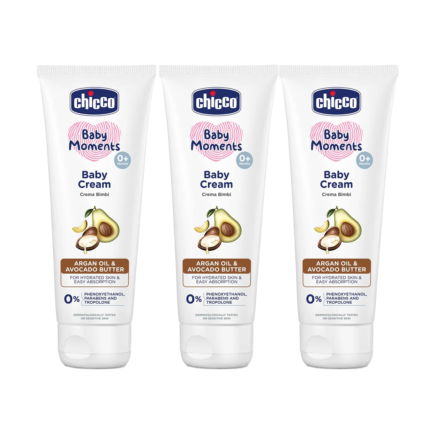 Chicco Baby Moments Baby Cream from 0+ Months 100g (Pack of 3)