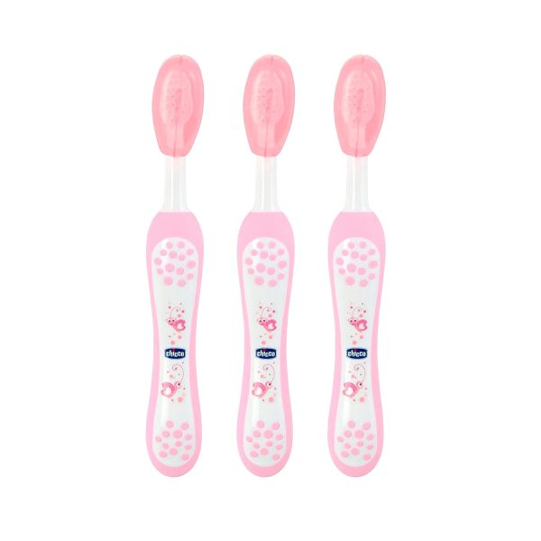 Chicco Baby Tooth Brush 6-36 M (Pink) Pack of 3 Chicco Baby Tooth Brush 6-36 M (Pink) Pack of 3