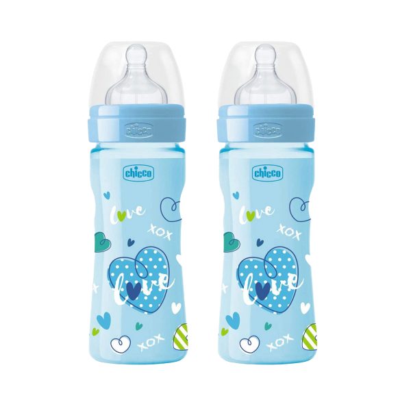 Chicco New Decoration Well Being Feeding Bottles -Medium Flow 250 ml (Pack of 2) Chicco New Decoration Well Being Feeding Bottles -Medium Flow 250 ml (Pack of 2)