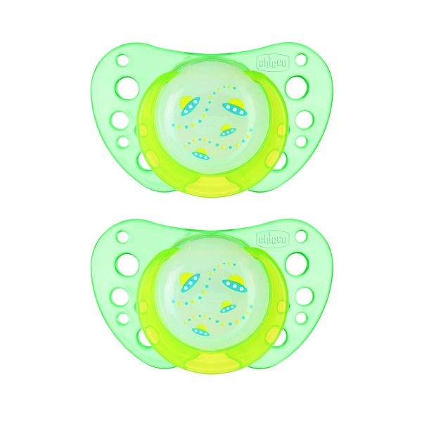 Chicco Soother Physio Air Lumi Silicone: 0-6M (Pack of 2)