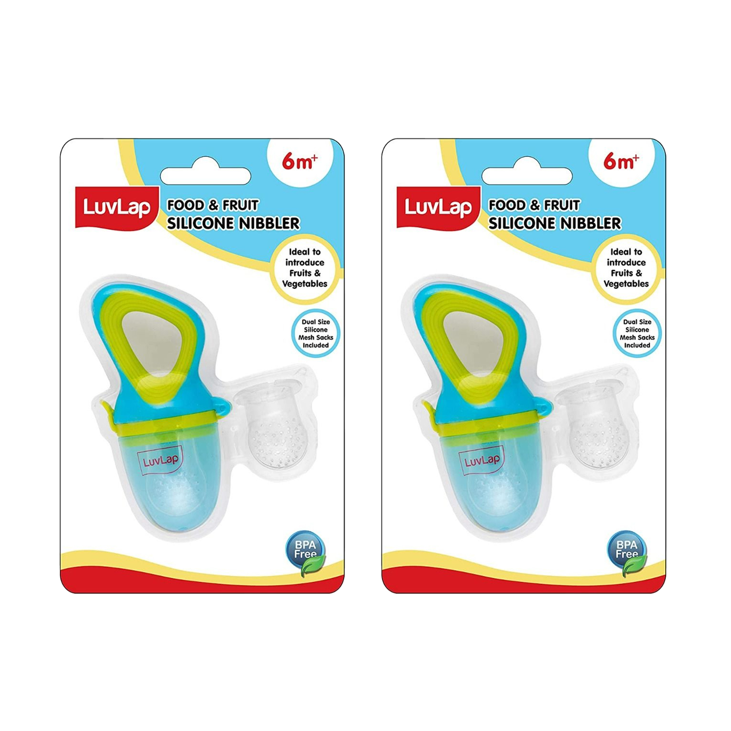 LuvLap Food And Fruit Silicone Nibbler – Elegant (M.No 18602) (Pack of 2)