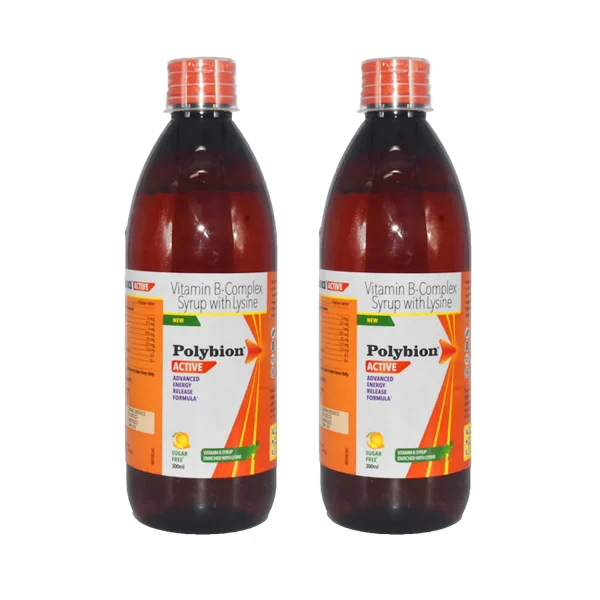 Polybion Active Sugar Free Mango Flavour Syrup 300ml (Pack of 2) Polybion Active Sugar Free Mango Flavour Syrup 300ml (Pack of 2)