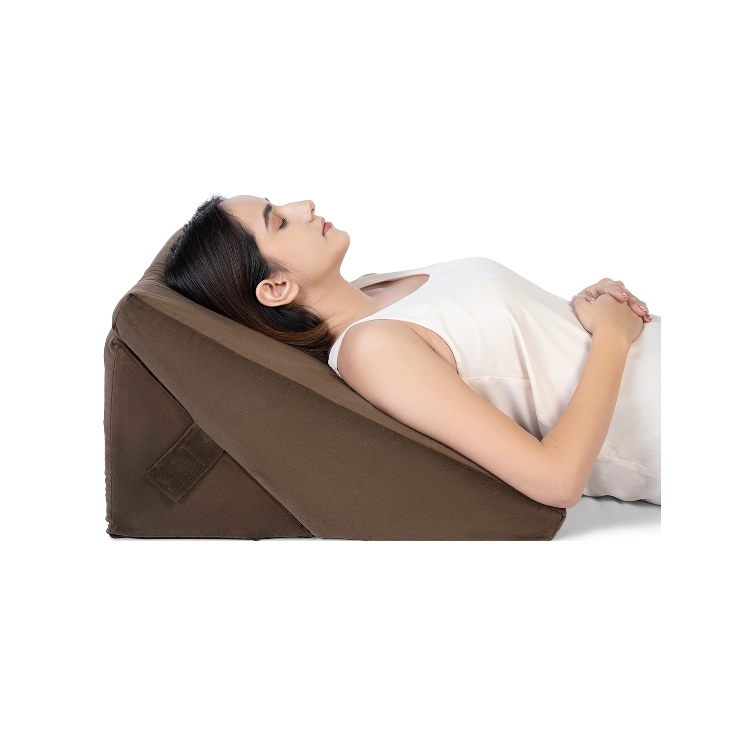 Fovera Adjustable Acid Reflux Bed Wedge Orthopedic Support (Velvet Brown)