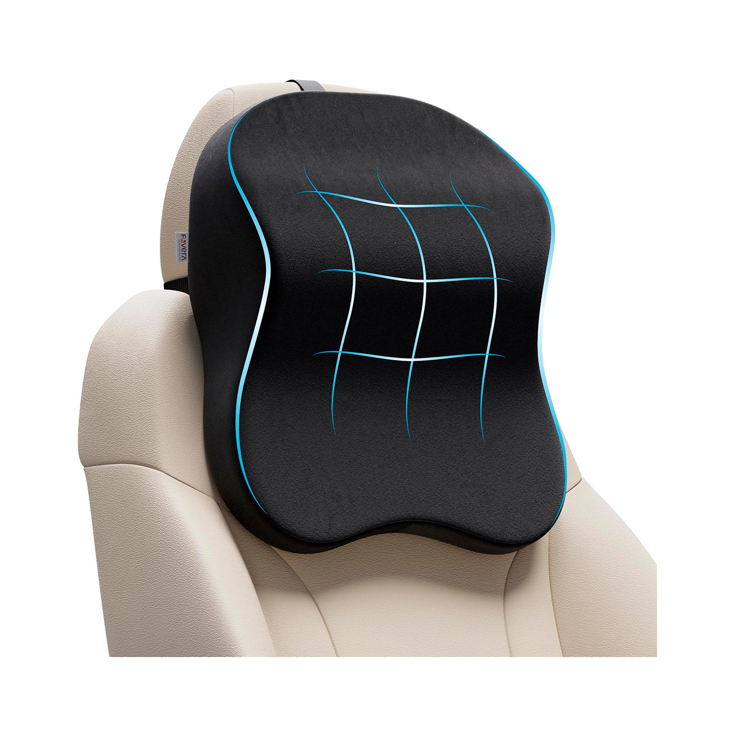 Fovera Car Headrest Support Pack of 1 (Velvet Black)