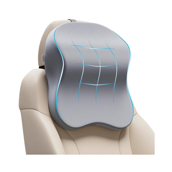 Fovera Car Headrest Support Pack of 1 (Velvet Grey) - Small