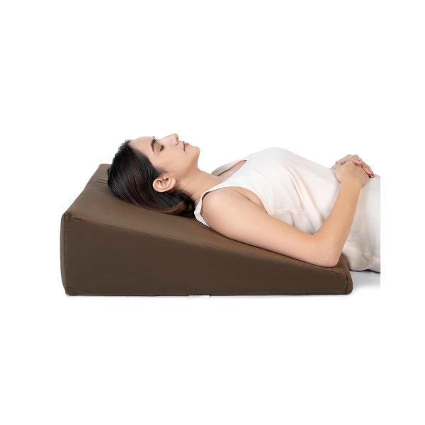 Fovera Adjustable Acid Reflux Bed Wedge Orthopedic Support (Velvet Brown) - Large 7 Inches