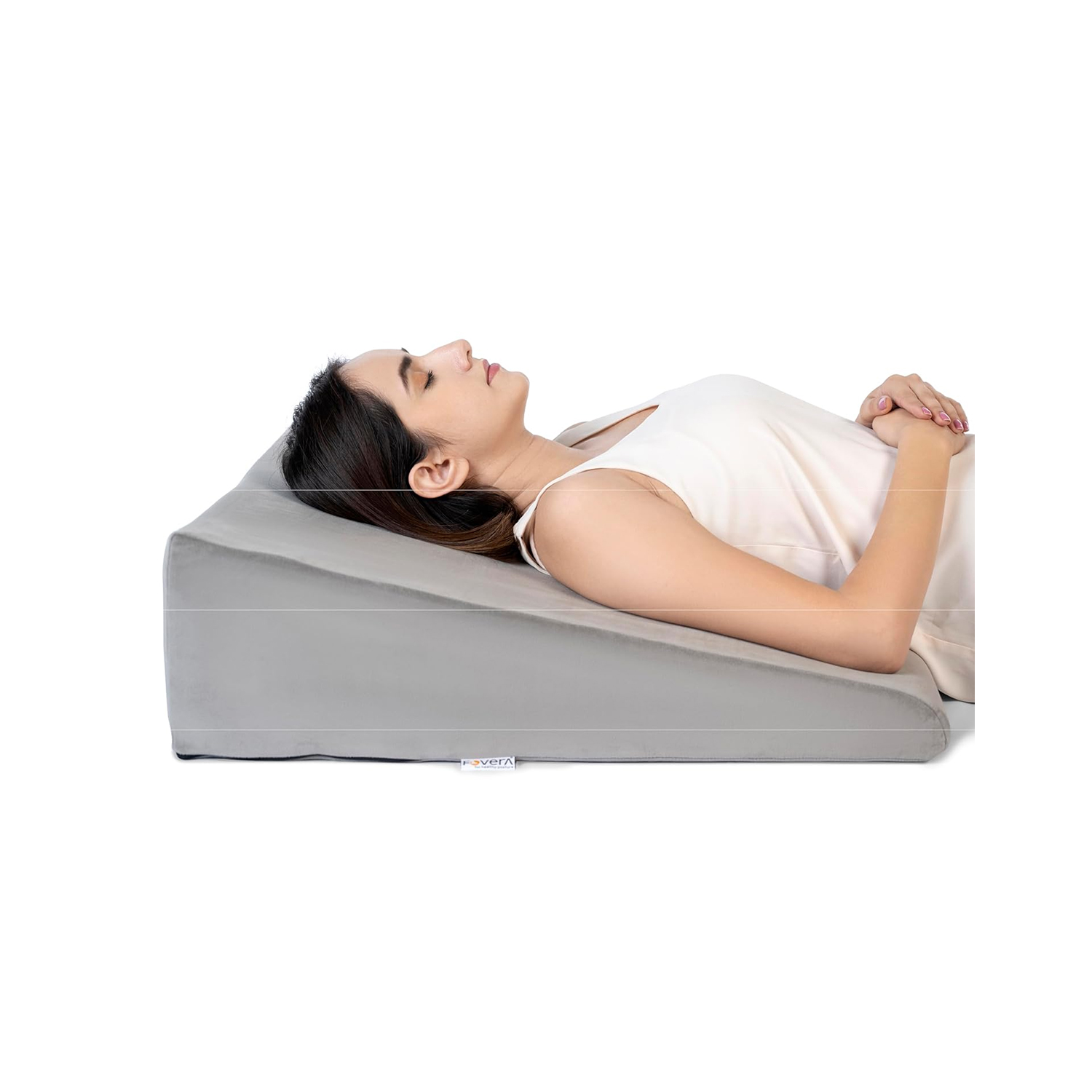 Fovera Adjustable Acid Reflux Bed Wedge Orthopedic Support (Velvet Grey) – Large 7 Inches