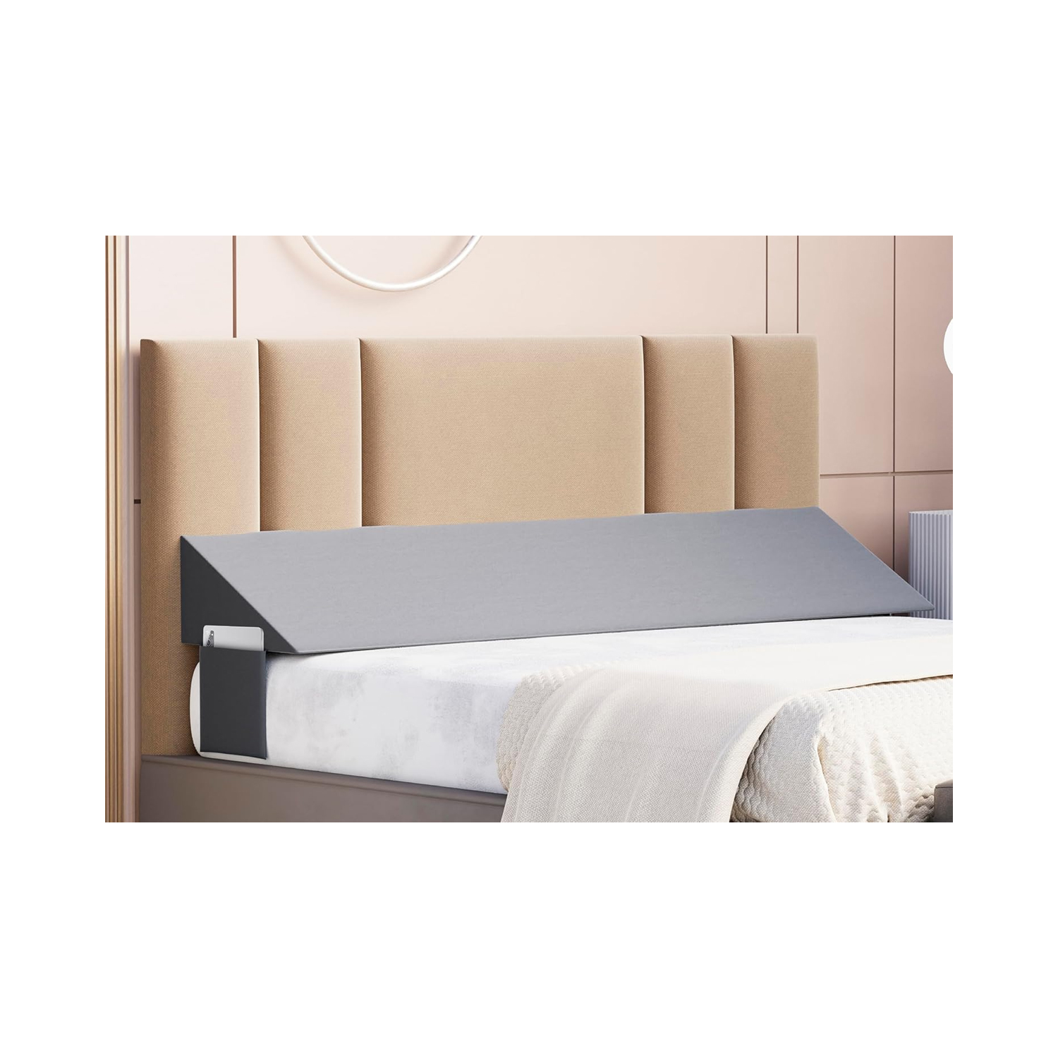 Fovera Headboard Gap Pillow (Grey) Double