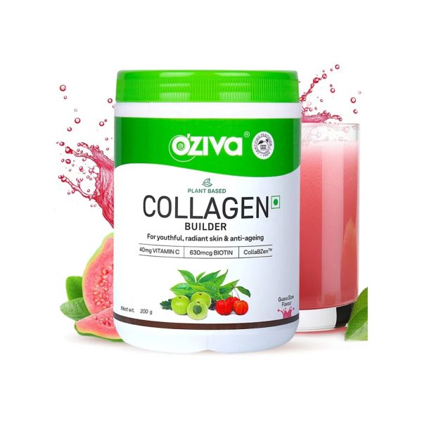 OZiva Plant Based Collagen Builder For Youthful and Radiant Skin - Guava Glow, 200 g OZiva Plant Based Collagen Builder For Youthful and Radiant Skin - Guava Glow, 200 g
