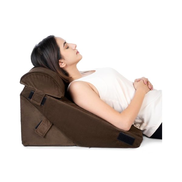 Fovera Acid Reflux Positioner with Head Support (Velvet Brown)