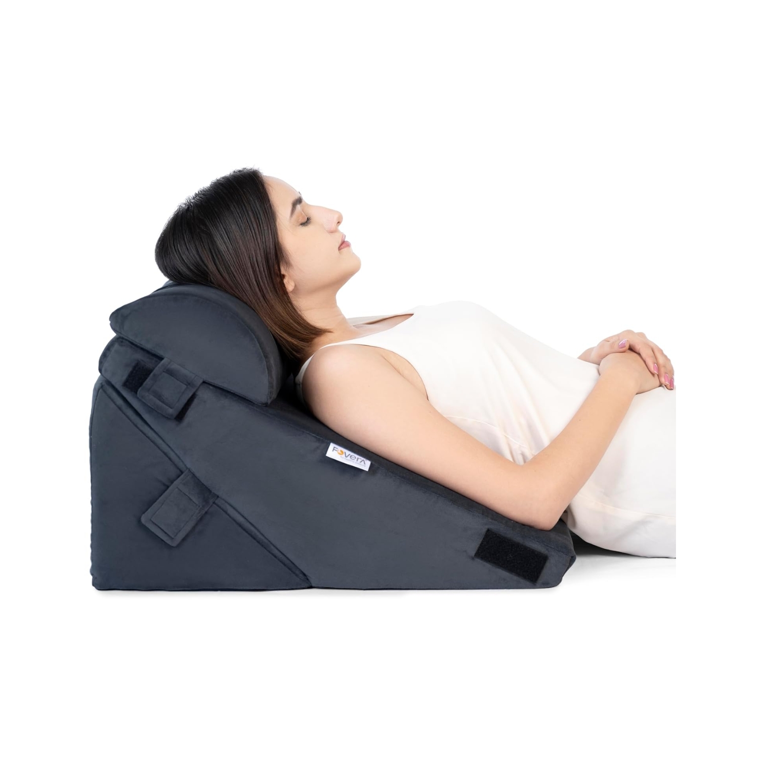 Fovera Acid Reflux Positioner with Head Support (Velvet Dark Grey)