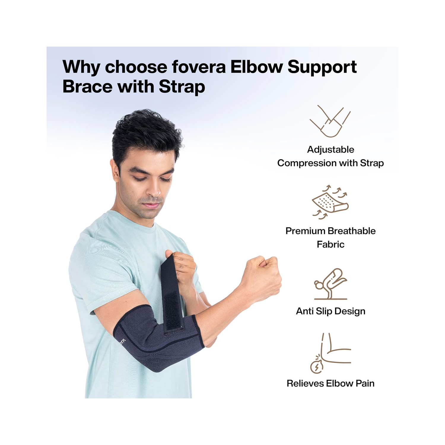 FOVERA-Elbow-Support-Brace-with-Strap-2