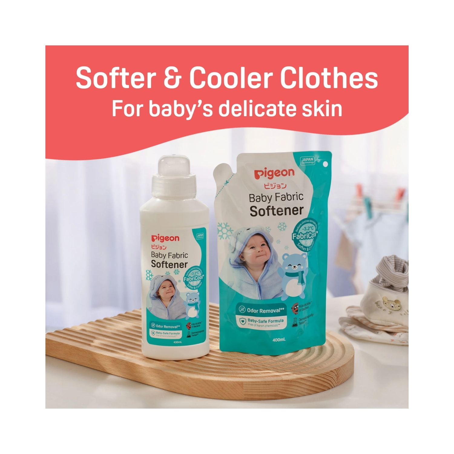 Pigeon Baby Fabric Softener 400ml Refill (3)