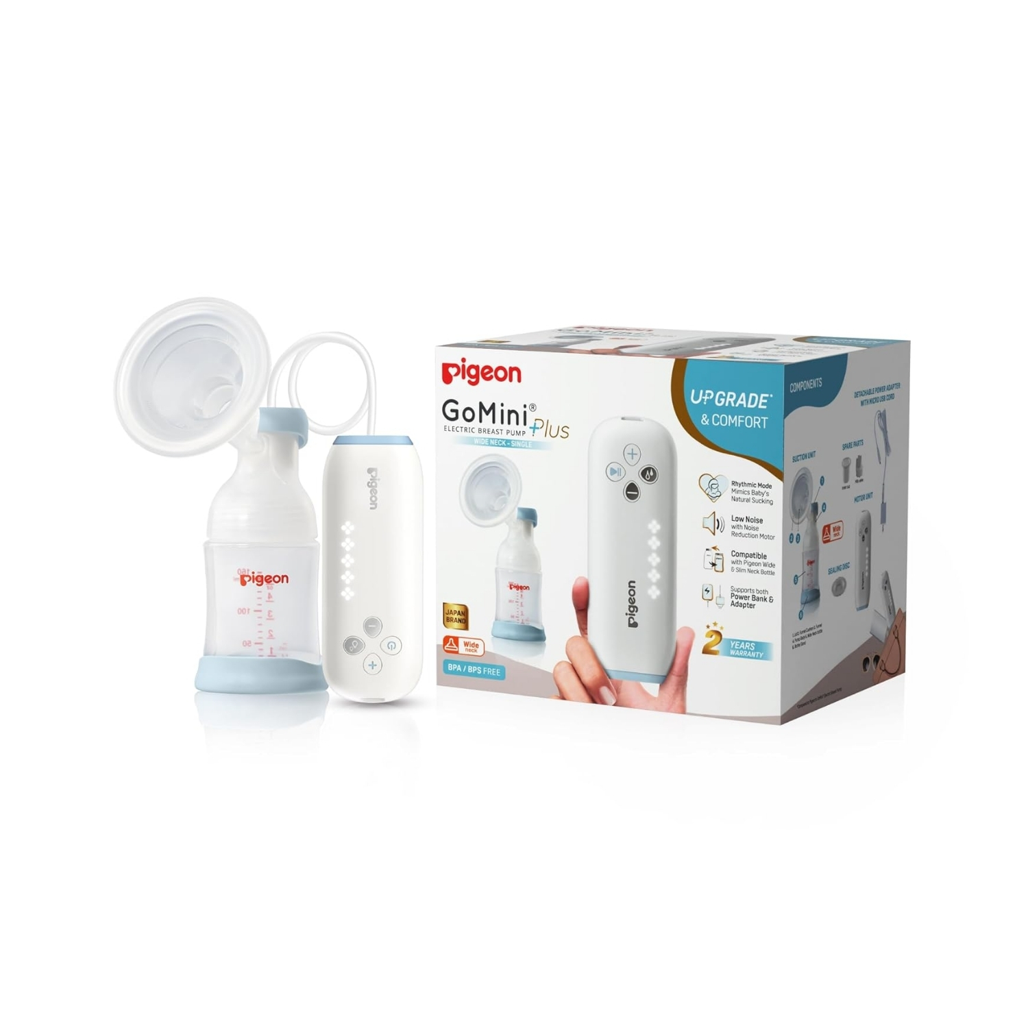 Pigeon Go Mini Plus Electric Breast Pump - Wide Neck