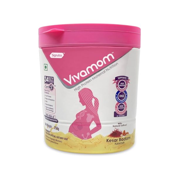 Signutra Vivamom Maternal Nutritional Supplement for Pregnant and Lactating Mothers Kesar Badam Flavour (200g Jar) Signutra Vivamom Maternal Nutritional Supplement for Pregnant and Lactating Mothers Kesar Badam Flavour (200g Jar)