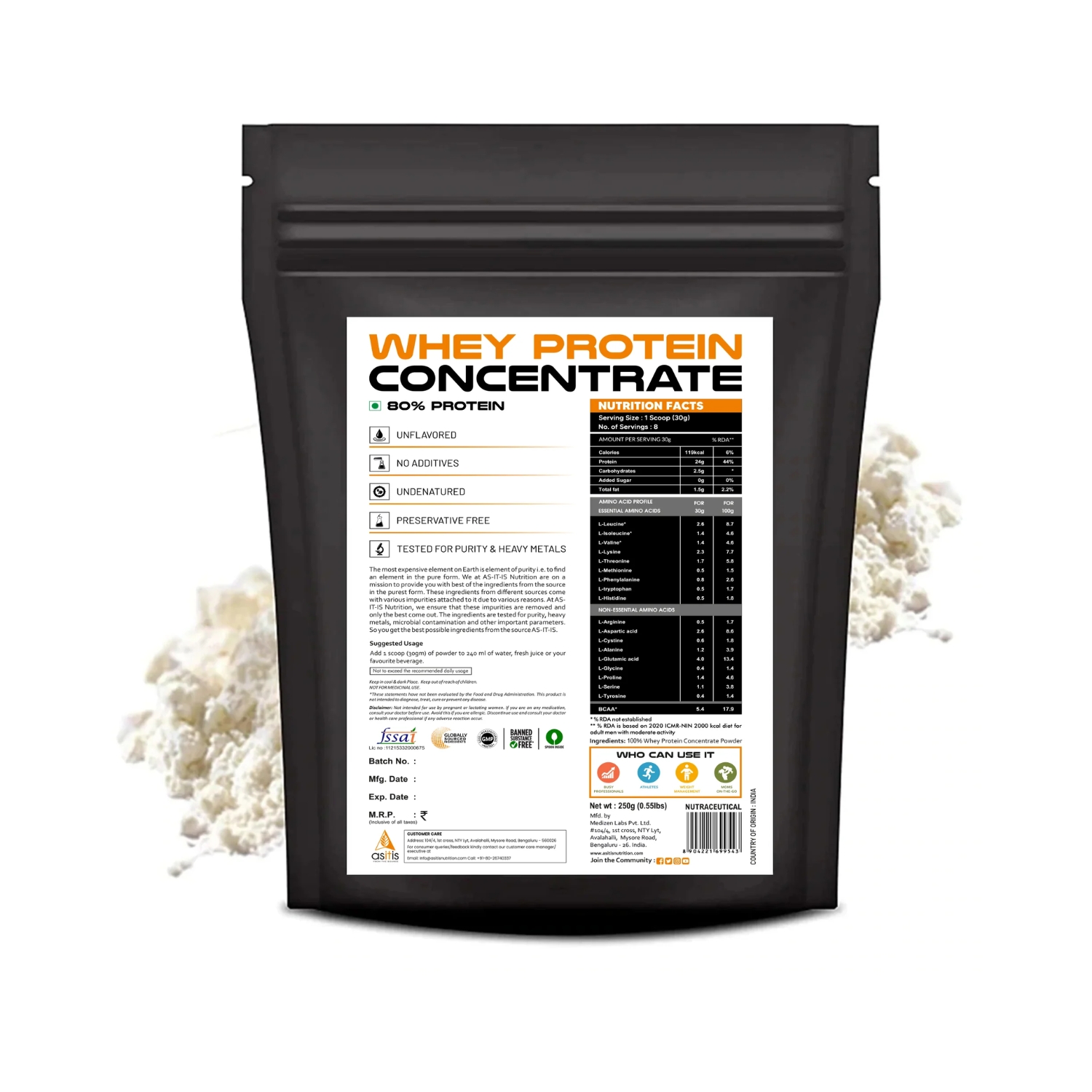 ASITIS Whey Protein Concentrate 80% ( 250g) (2)