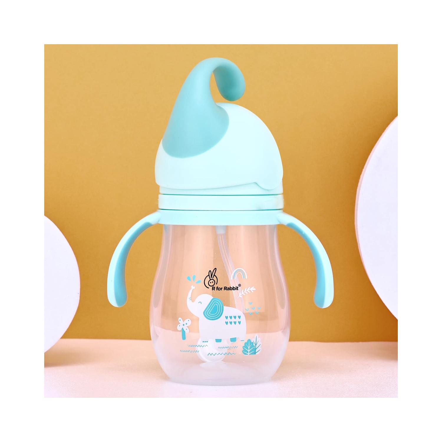 R for Rabbit Trunky Baby Straw Sipper (Lake Blue)