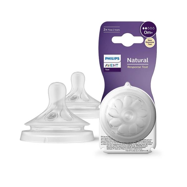Philips Avent Natural Teats New Born Flow 0M+ (Set of 2) Philips Avent Natural Teats New Born Flow 0M+ (Set of 2)