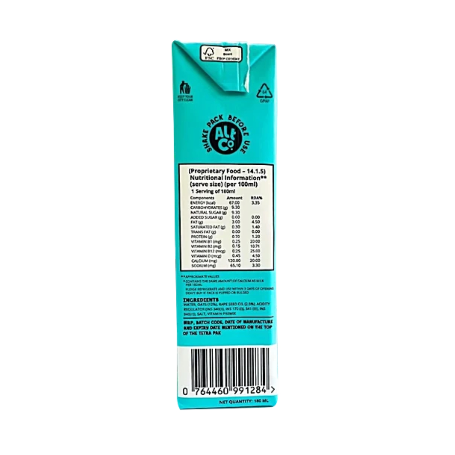 Alt Co Plant Based Oats Drink 2