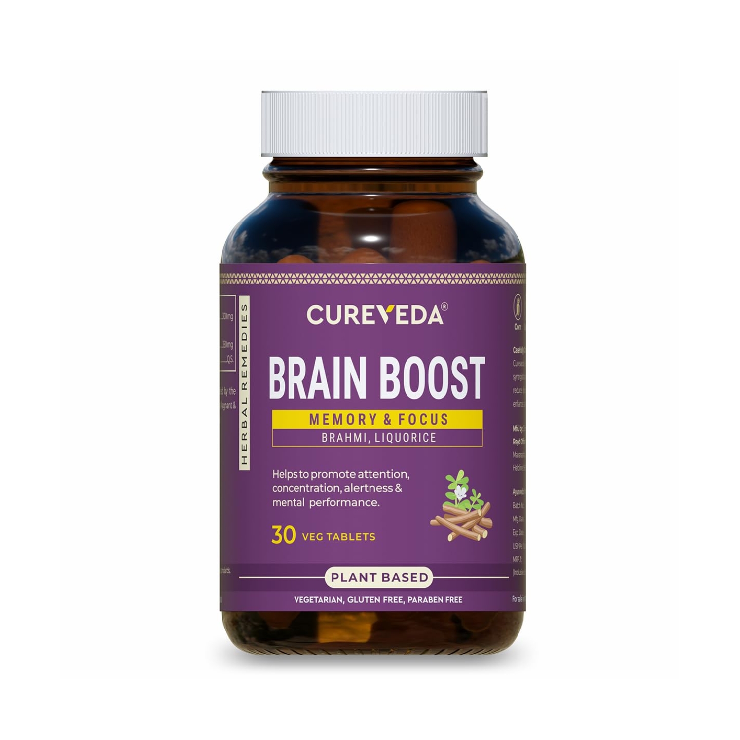 Cureveda Brain Boost (30 Veg Tablets)