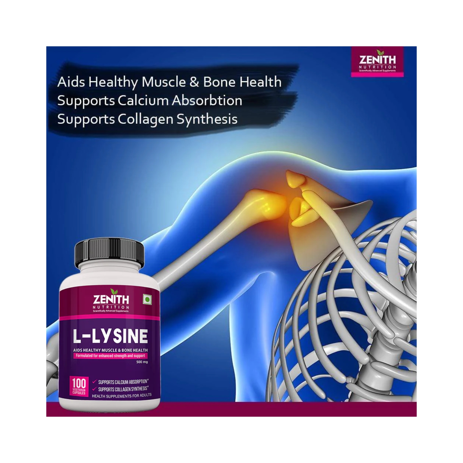 L-Lysine 500 mg – 100 Capsules (4)