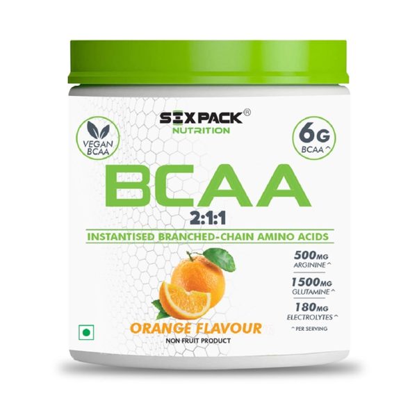 Six Pack Nutrition BCAA (Branched Chain Amino Acids) Powder Orange Flavour 300g Six Pack Nutrition BCAA (Branched Chain Amino Acids) Powder Orange Flavour 300g