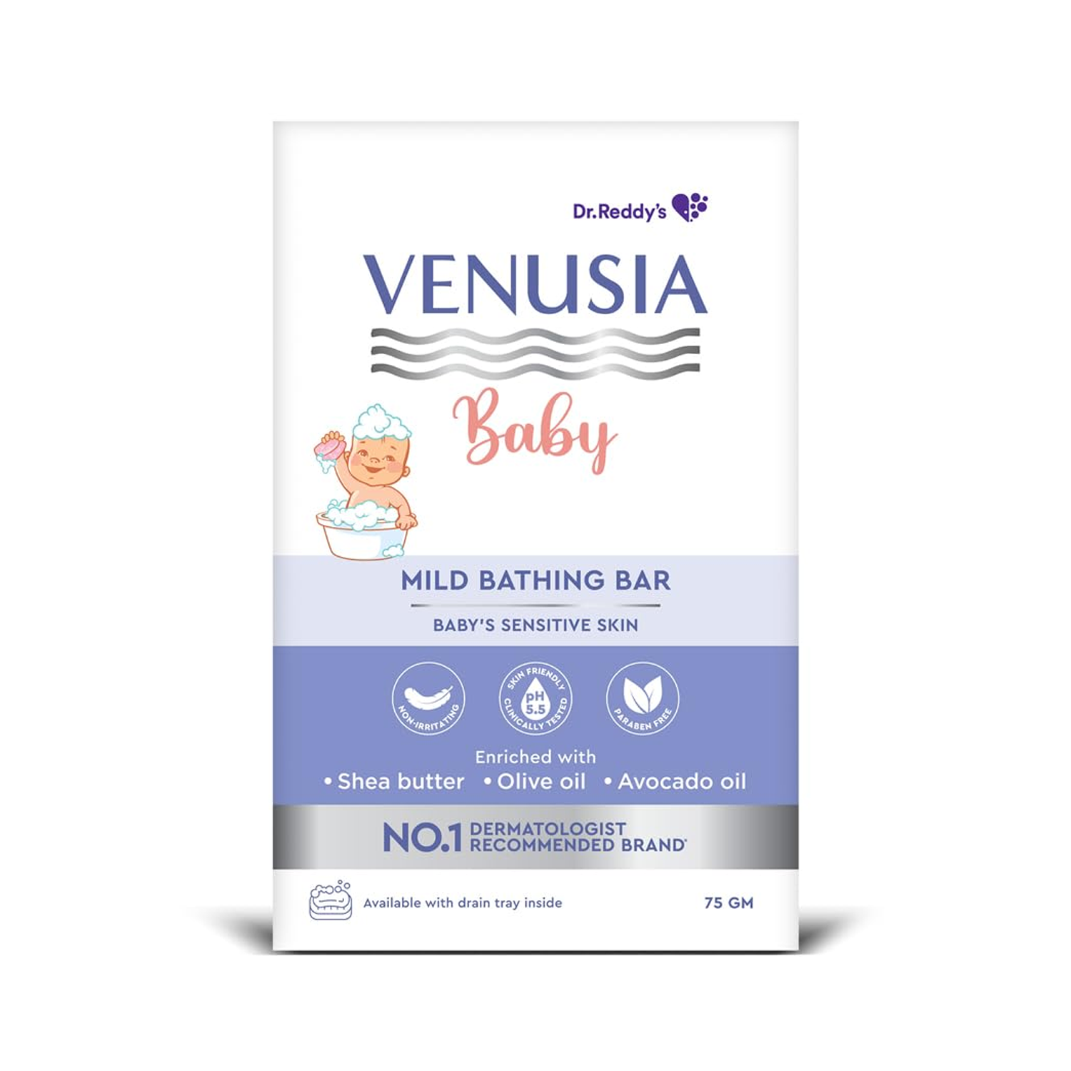 Dr. Reddy’s Venusia Baby Mild Bathing Bar (75g)