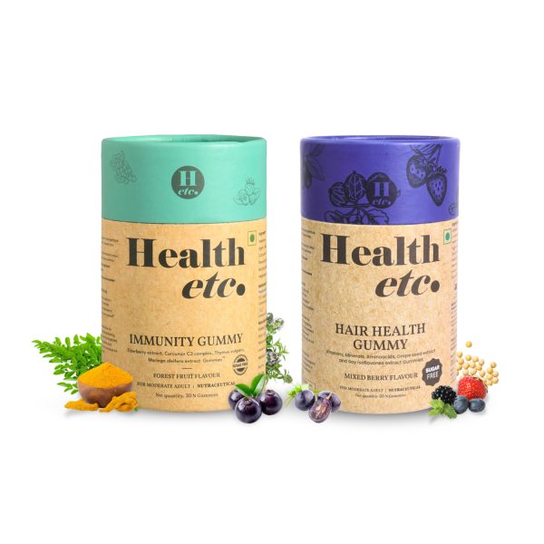 Health etc. Immunity + Hair Health Gummies (Combo Pack) Health etc. Immunity + Hair Health Gummies (Combo Pack)