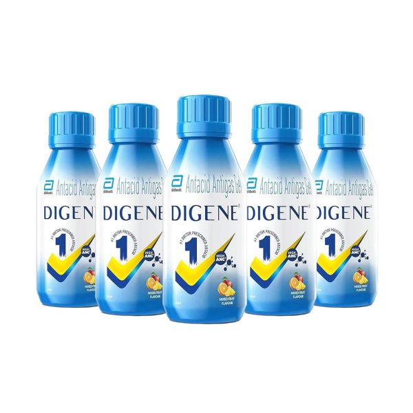 Abbott Digene Antacid Antigas Gel Mixed Fruit Flavour 200ml (Pack of 5)