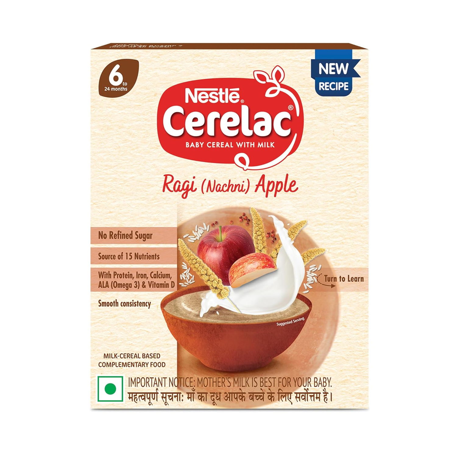 Nestle Cerelac Baby Cereal with Milk from 6 to 24 Months Ragi Apple 300g