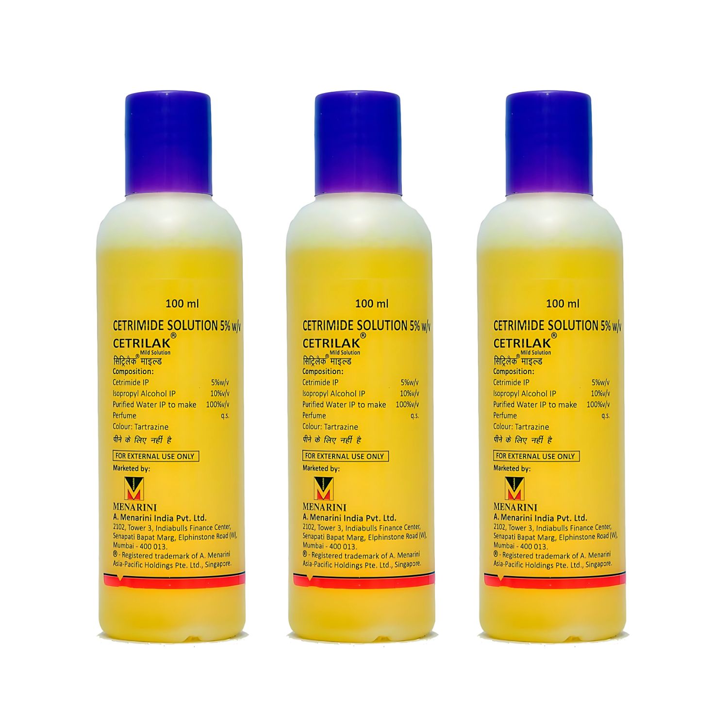 Menarini Cetrilak Mild Solution 100 ml (Pack of 3)