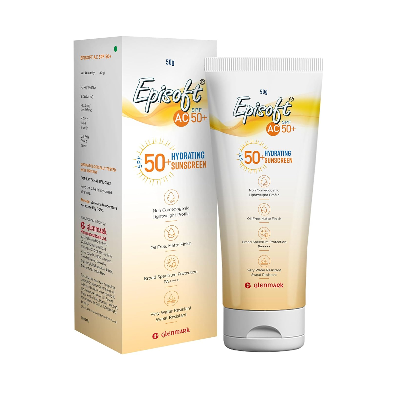 Episoft AC SPF 50 + Hydrating Sunscreen Gel (50 gm)