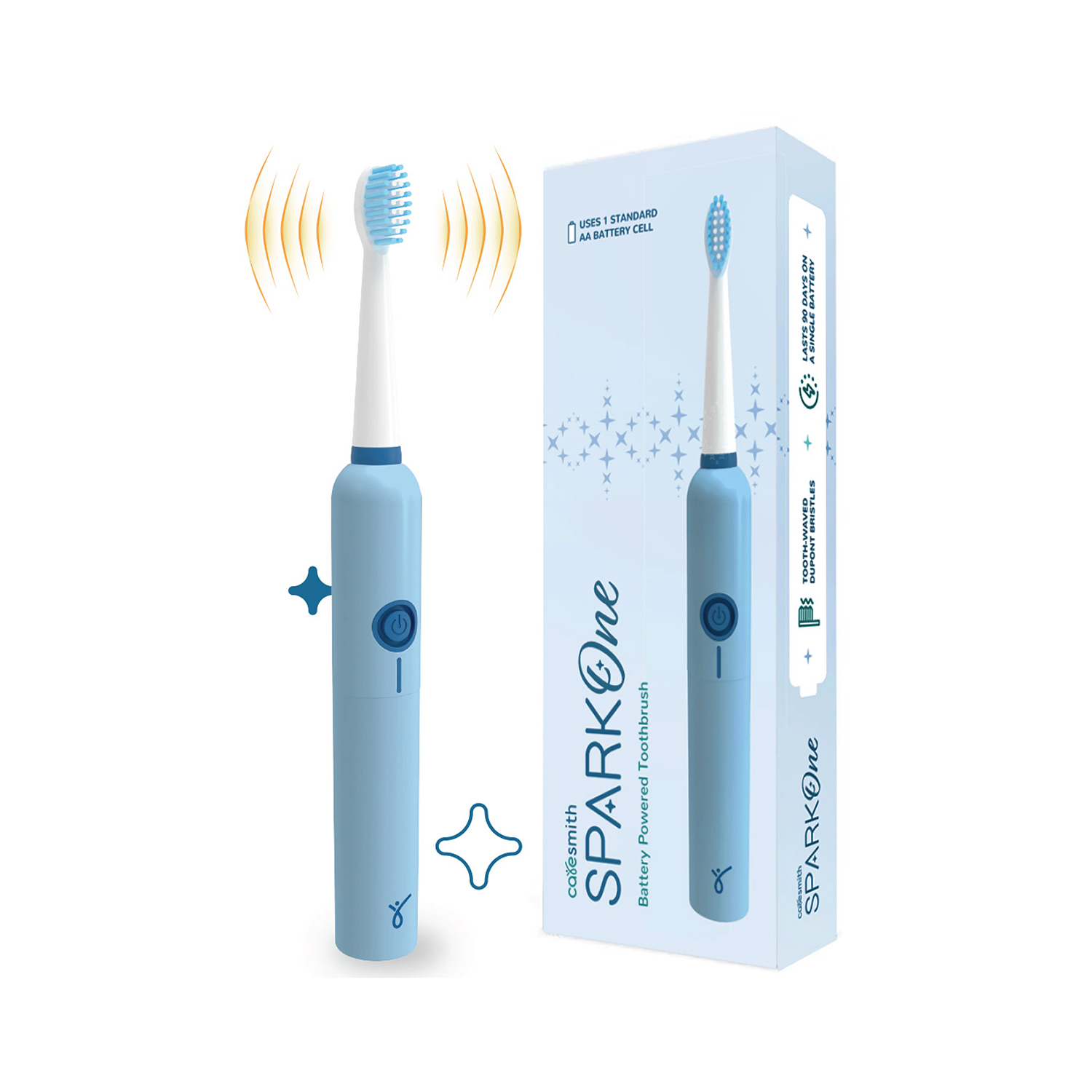 Caresmith Spark One Battery Powered Toothbrush (Sky Blue)