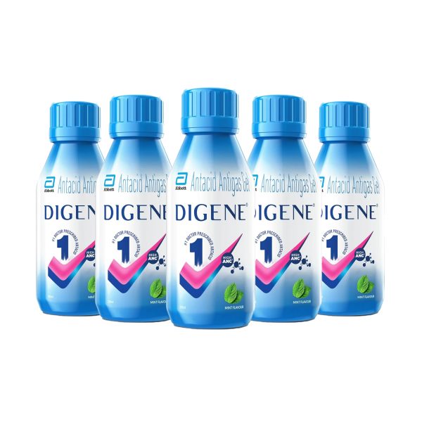 Abbott Digene Antacid Antigas Gel Mint Flavour 200ml (Pack of 5) Abbott Digene Antacid Antigas Gel Mint Flavour 200ml (Pack of 5)