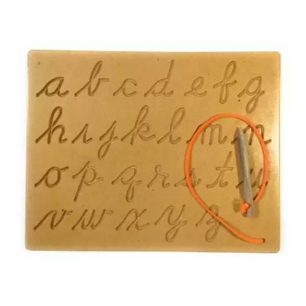 Albio India Wooden Cursive Small Alphabet Tracing Board (AKW 1017)